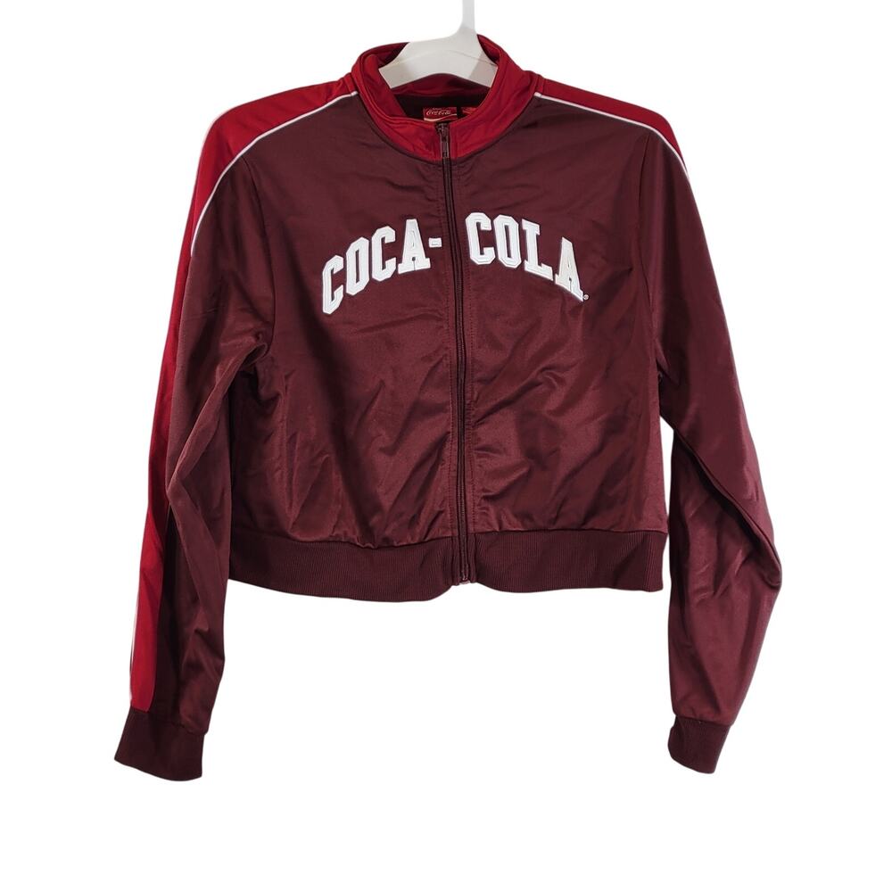 Coca-Cola Zip Up Long Sleeve Jacket, Maroon, Size L, NWT